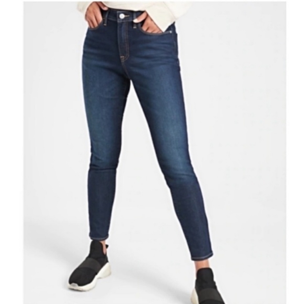 Athleta Skinny Jeans High Rise Dark Wash Stretch Sculptek sz 4 - Picture 2 of 11